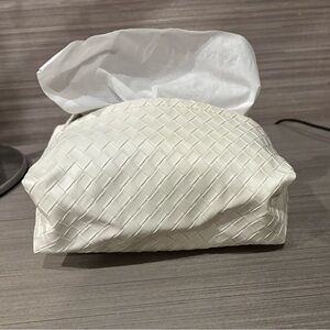 Faux leather weave tissue box cover